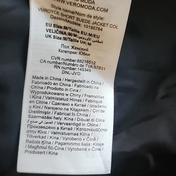 Vero Moda Black Suede Moto Jacket Silver Zipper Details - Picture 7 of 9